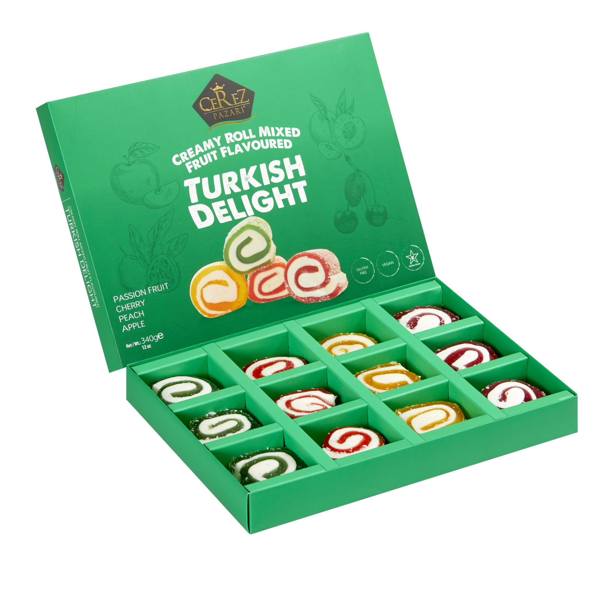 菓子 3-7553 Amazon.com : Cerez Pazari Turkish Delight Candy, Creamy Roll Mixed
